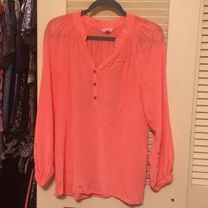 Lily Pulitzer Elsa top in hot orange, size M